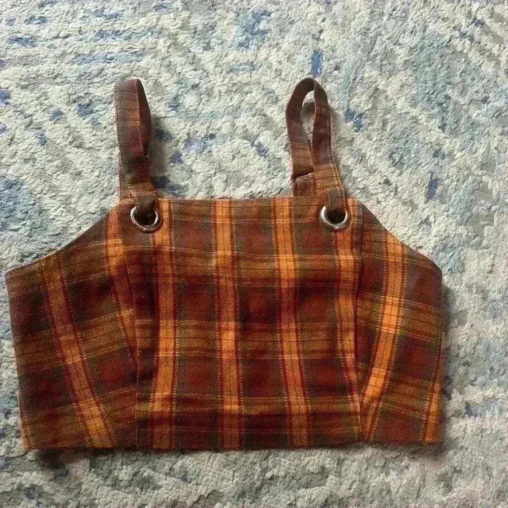 Honey punch plaid crop top size small